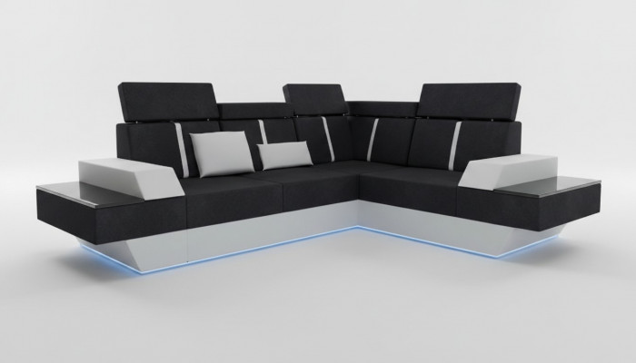 Ontwerp woonlandschap bank hoekbank USB-stof textiel leer op maat gemaakte hoekbank