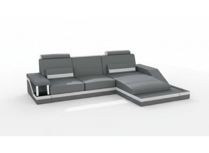 Modulaire bankstel van leer en textiel stof met USB, nieuw op maat gemaakt.