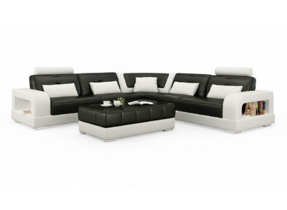 LEDERBANK BANK met USB, HOEKBANK "H2209" BANKSTEL DESIGNER BANK Op maat gemaakt