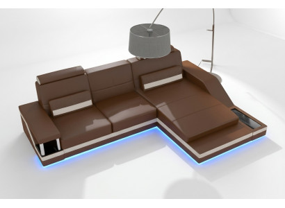 Hoekbank woonlandschap bank +USB hoekbank set leer textiel stof op maat gemaakt