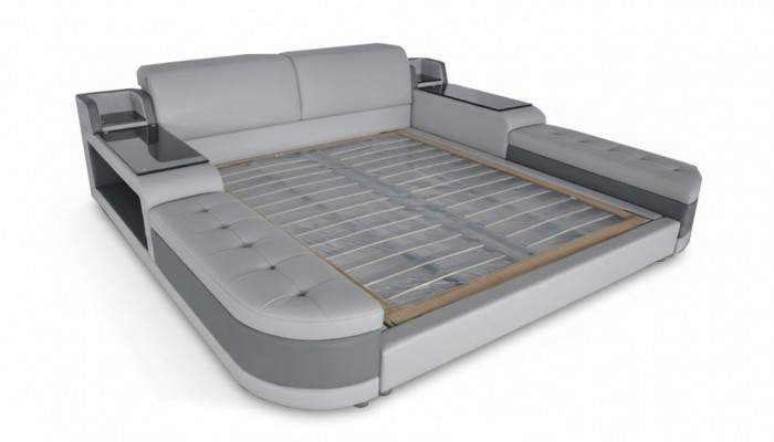 Ontwerp het luxe bed + USB-bekleding Hotel Moderne Bedden Leer 140/160/180/200.