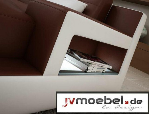 LEREN HOEKBANK MET USB-SOFA BED SOFA COUCH SET WOONLANDSCHAP NIEUW