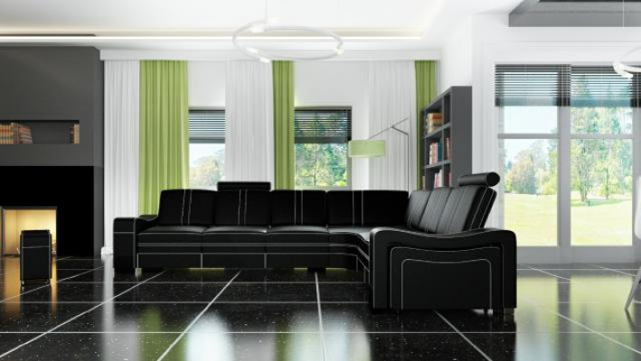 LEDEREN BANKSTEL XXL WOONLANDSCHAP SET LEDEREN HOEKBANK SET met USB BEKLEDING