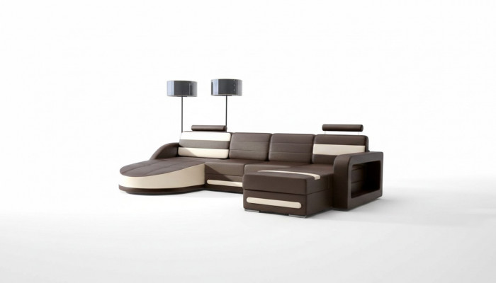 WOHNLANDSCHAFT LEDERSOFA XXL ECKSOFA + USB GARNITUR ECKCOUCH Massanfertigung  WOONLANDSCHAP LEDEREN BANKSTEL XXL HOEK BANKSTEL + USB-SET HOEKCOUCH Maatwerk