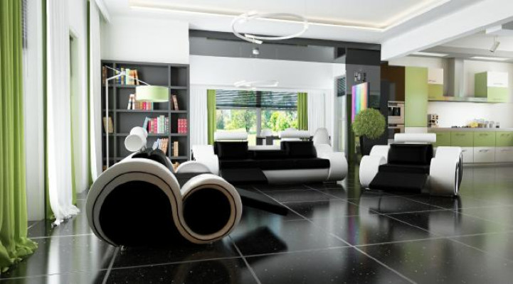 Bankstel met USB, bekledingsset 3+2 zitplaatsen Designerbank Leren bank op maat