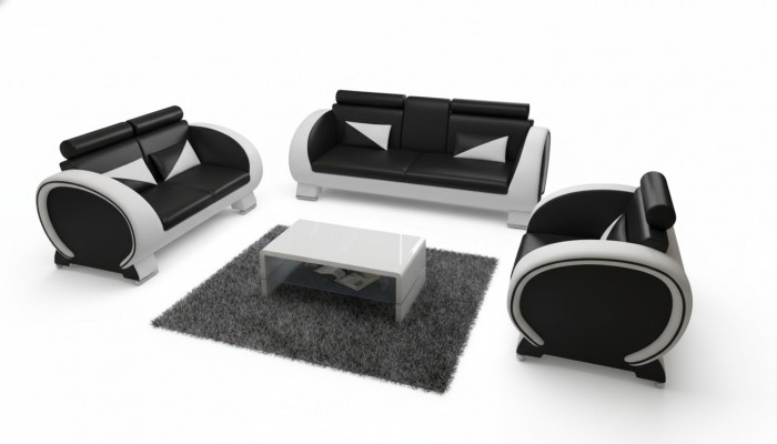 LEDEREN BANKSTEL USB DESIGN SET 3+1 Op maat gemaakt BEKLEDING SET BEKLEDE BANK NIEUW