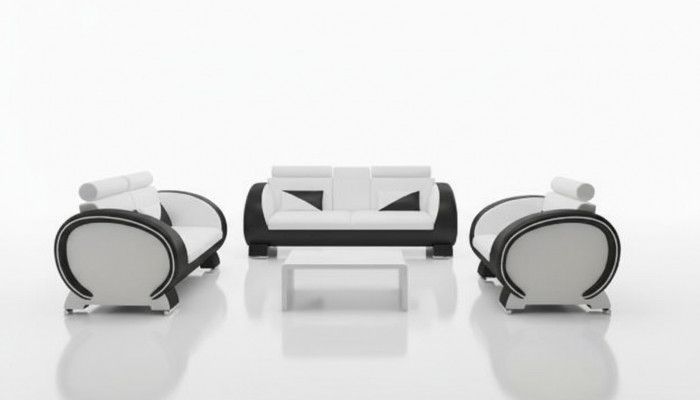LEDEREN BANK MET USB-ONTWERPBANKSTEL 3+1 BANKSTEL BEKLEDINGSSET BEKLEDINGSSOFA
