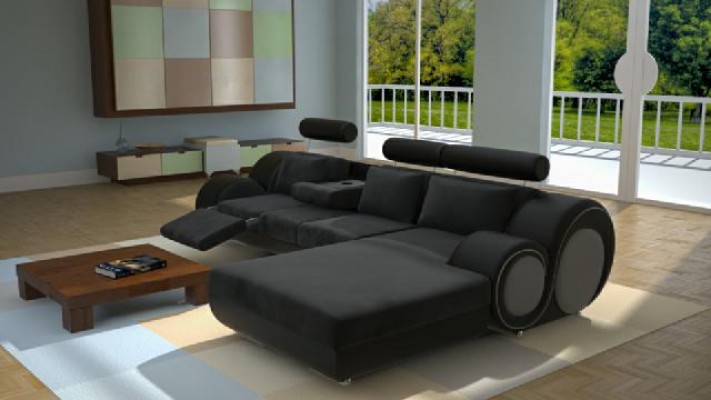 Ontwerper bank bank bekleding leren bank + USB Nieuwe set woonlandschap hoekbank