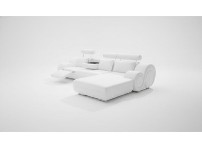 Designer gestoffeerd bankstel + USB-lederen bankstel woonlandschap hoekbankstel set Berlijn II