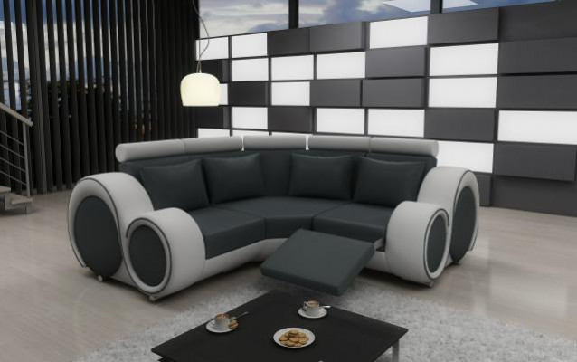 LEDERBANK WOONLANDSCHAP BANKSTEL COUCH DESIGN HOEKBANK BERLIJN SOFA SET met USB