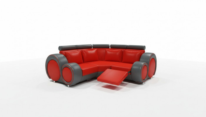 LEDERBANK WOONLANDSCHAP BANKSTEL COUCH DESIGN HOEKBANK BERLIJN SOFA SET met USB