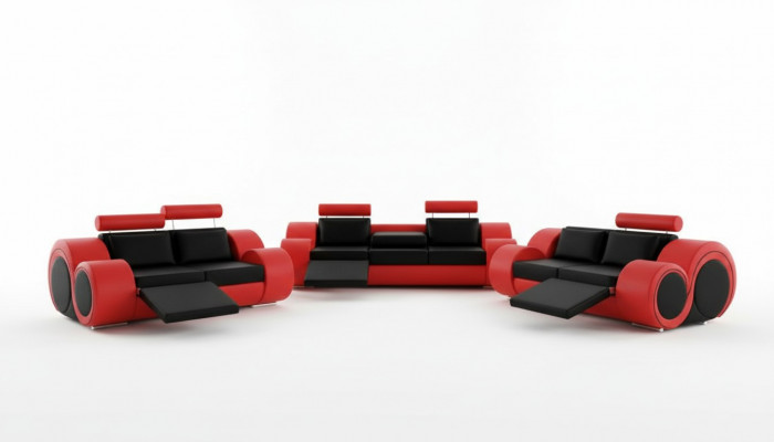 Bank BERLIJN stoffen bankstel 3+2 zits Designer bankstel leren bankstel met USB Nieuw