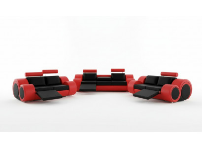 Bank BERLIJN stoffen bankstel 3+2 zits Designer bankstel leren bankstel met USB Nieuw