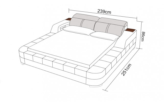 Luxe leren bed USB design boxsprings dubbel Modern huwelijk 140/160/180 LB8823