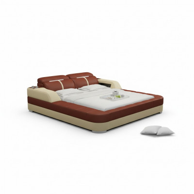 Luxe leren bed USB design boxsprings dubbel Modern huwelijk 140/160/180 LB8823