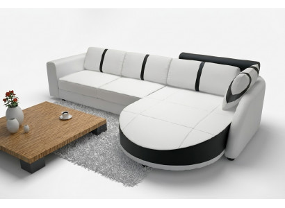 LEREN HOEKBANK MET SLAAPFUNCTIE DESIGNBANK SLAAPBANK LEREN HOEKBANK met USB