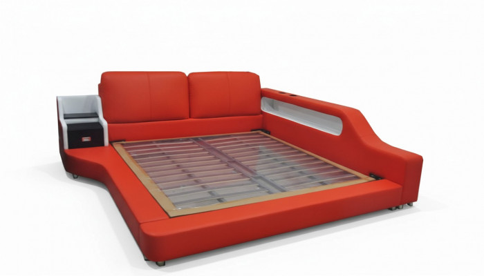 Twee luxe designleren bedpanelen met USB-hotel multifunctioneel.