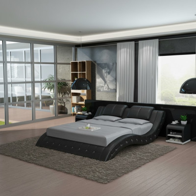Luxe leren bed USB-design gestoffeerde bedden dubbel modern huwelijk 140/160/180 LB8824