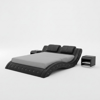 Luxe leren bed USB-design gestoffeerde bedden dubbel modern huwelijk 140/160/180 LB8824