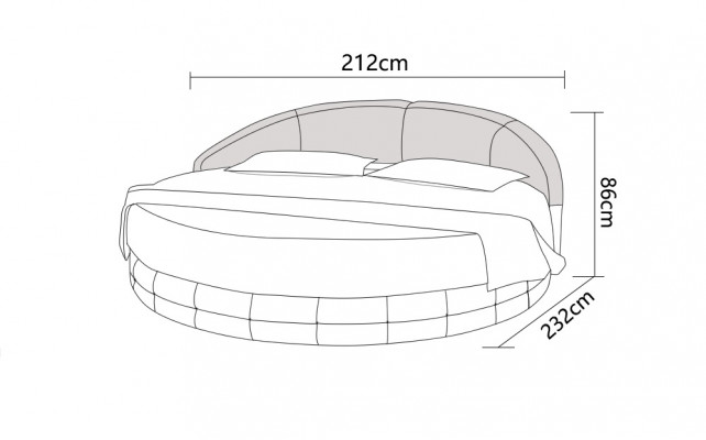Ontwerp Rond Bed Gestoffeerd Luxe Bed Tweepersoonsbed USB Bedden Rond