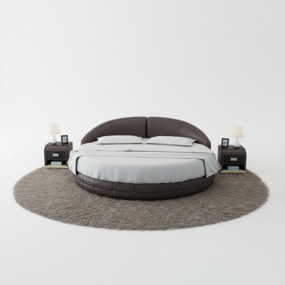 Ontwerp Rond Bed Gestoffeerd Luxe Bed Tweepersoonsbed USB Bedden Rond