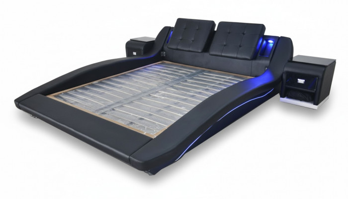Luxe lederen designbedden Dubbel bed met USB Huwelijk Exclusief 180x200 cm