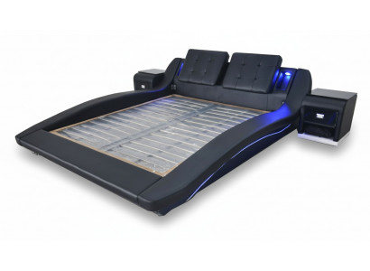 Luxe lederen designbedden Dubbel bed met USB Huwelijk Exclusief 180x200 cm