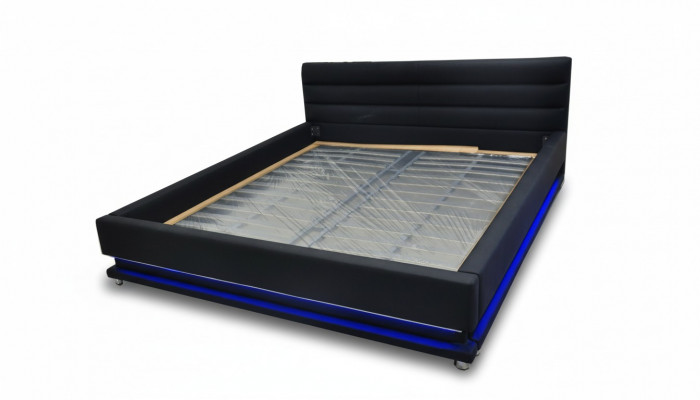 Luxe lederen design gestoffeerde bedden tweepersoons met USB 140/160/180/200 cm bed.