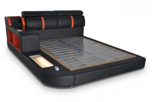 Ontwerp luxueus bed met bekleding, hotelbedden met USB-leer 140/160/180/200.