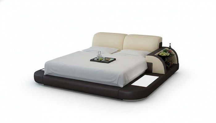 Ontwerp bed XXL Grote Bedden Lederen Hotel Bekleding 180x200 Multifunctioneel Plank USB