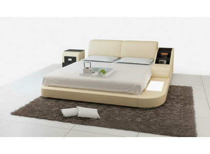 Designbed XXL Grote Bedden Leren Hotel Bekleding 160x200cm Multifunctioneel Plank USB