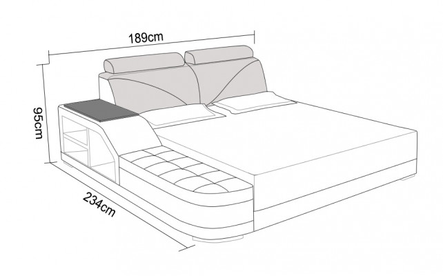 Ontwerp Gestoffeerd Tweepersoonsbed Moderne Slaapkamerbedden 140x200cm + USB & Plank