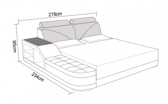 Ontwerp Gestoffeerd Tweepersoonsbed Moderne Slaapkamerbedden 140x200cm + USB & Plank