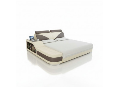 Ontwerp Gestoffeerd Tweepersoonsbed Moderne Slaapkamerbedden 140x200cm + USB & Plank