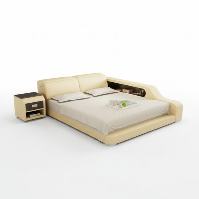 Ontwerp gestoffeerd tweepersoonsbed Moderne bedden Slaapkamer 200x210cm met USB & plank