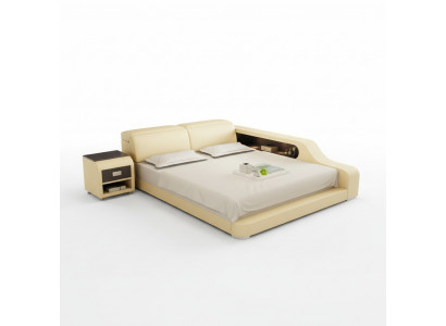Ontwerp gestoffeerd tweepersoonsbed Moderne bedden Slaapkamer 200x210cm met USB & plank