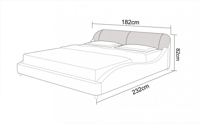 Ontwerp Gevoerde Tweepersoons Bed Moderne Bedden Slaapkamer met USB & Plank 200x210 cm