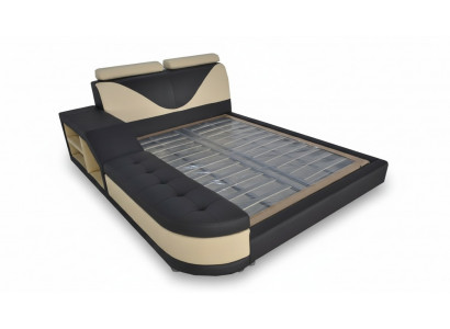 Ontwerp Multifunctioneel Bed XXL Grote Bedden Lederen Hotel Bekleding 180x200 Plank USB
