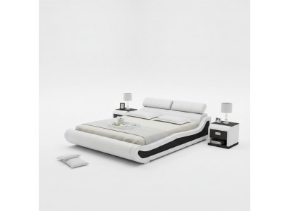 Luxe leren bed met USB-beklede bedden Dubbel Modern Huwelijk 140/160/180 cm