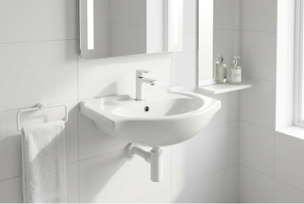 Keramische wastafel, decoratief, modern, opzetwastafel, wit