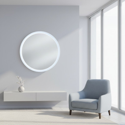 Ronde spiegel met LED-verlichting voor badkamer.