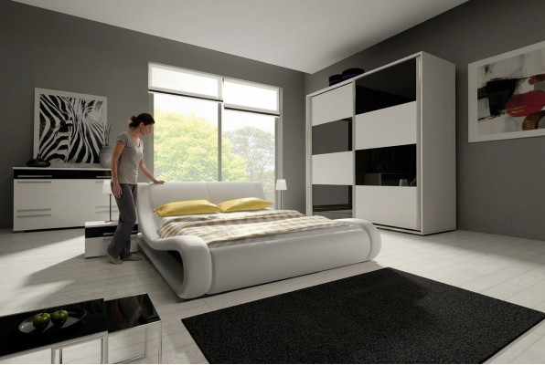 Ontwerp Slaapkamer Compleet Garnituren Kast Bed Ladenkast Nachtkastje Modern