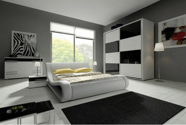 Ontwerp Slaapkamer Compleet Garnituren Kast Bed Ladenkast Nachtkastje Modern