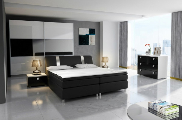Ontwerp Slaapkamer Moderne Sets Compleet Kast Bed Commode Nachtkastje