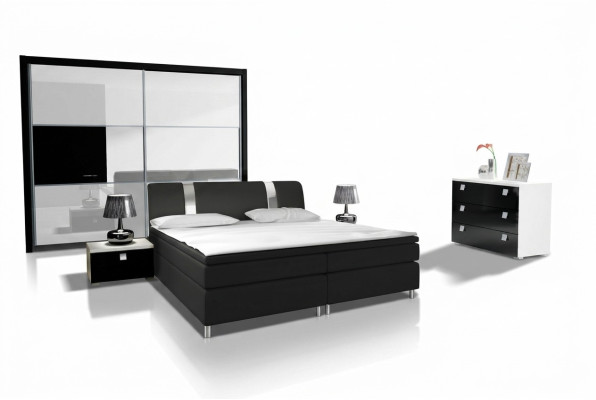 Ontwerp Slaapkamer Moderne Sets Compleet Kast Bed Commode Nachtkastje
