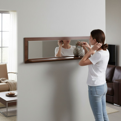 Klassieke wandspiegel houten frame spiegel meubels Nieuw 154x45cm glazen frame wand.