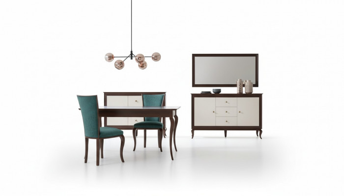 Garnituur Compleet Set Eettafel + 4 Stoelen Eetkamergroep Houten Tafel