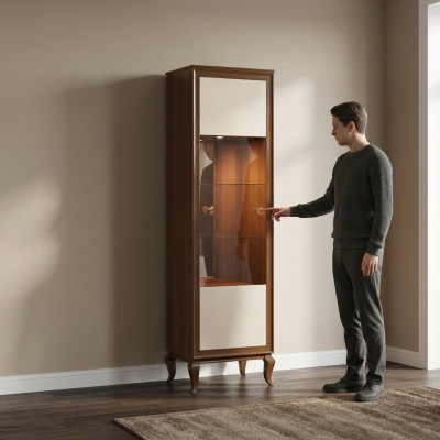 Klassieke kasten Vitrines Woonkamer meubels Edele luxe kast Vitrine Glas