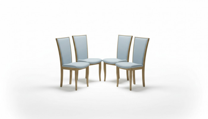 Stel van 4 stoelen Luxe Design Gestoffeerd Massief Hout Kantoor Kantoor Eetkamerstoel Zitting