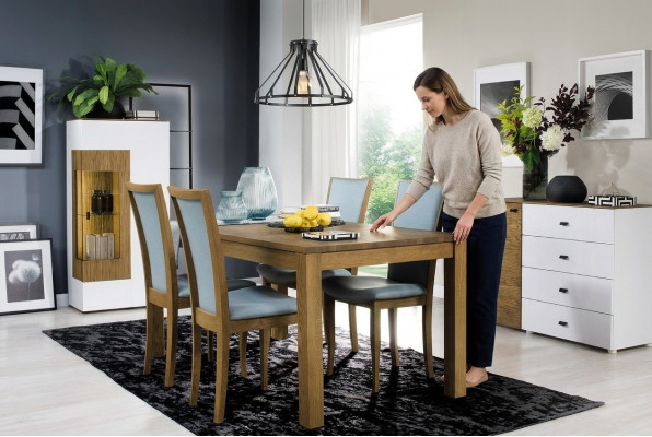 Stel 6x stoelen Luxe design gestoffeerd massief hout kantoor kantoor eetkamerstoel zitplaats